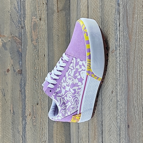 Vans Old Skool Stacked Wavy Days Platform Women's Shoes Suede & Canvas - Picture 2 of 10